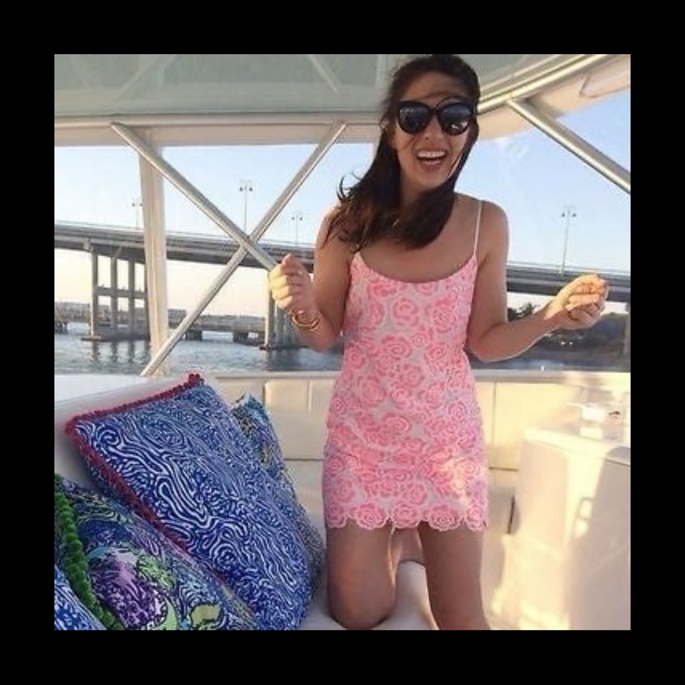 NWT 268.00 Lilly Pulitzer The Beth Two Tone. Exploded Lace Dress NWT